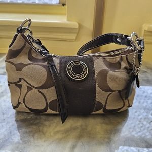 Coach F19218 Signature stripe handbag